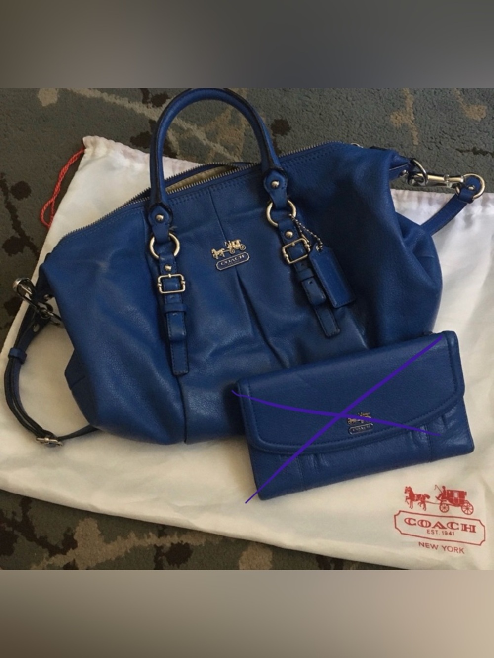 COACH blue purse